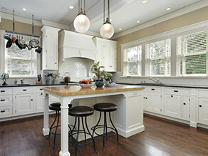 Classic polished tan & white kitchen 